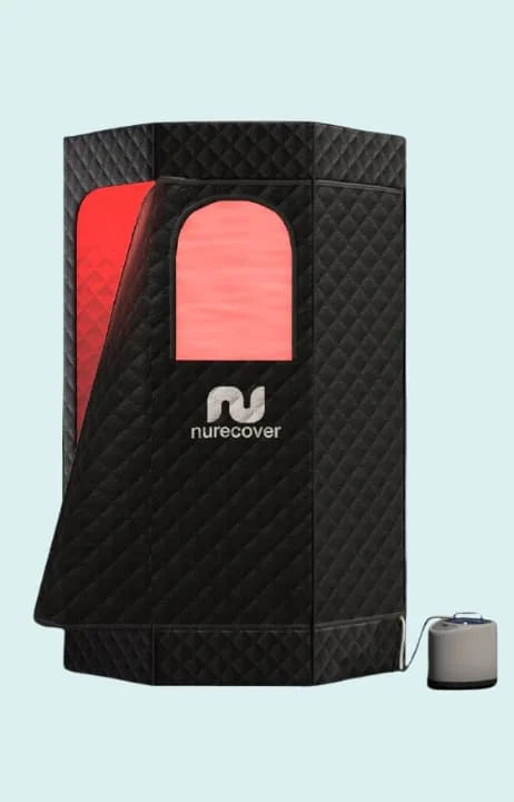 Nurecover portable steam sauna with a steam generator outside
