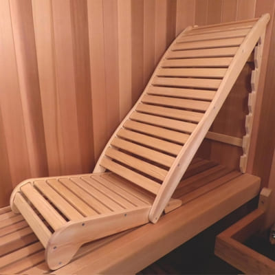 Ergonomic adjustable wooden sauna bench designed for sauna relaxation