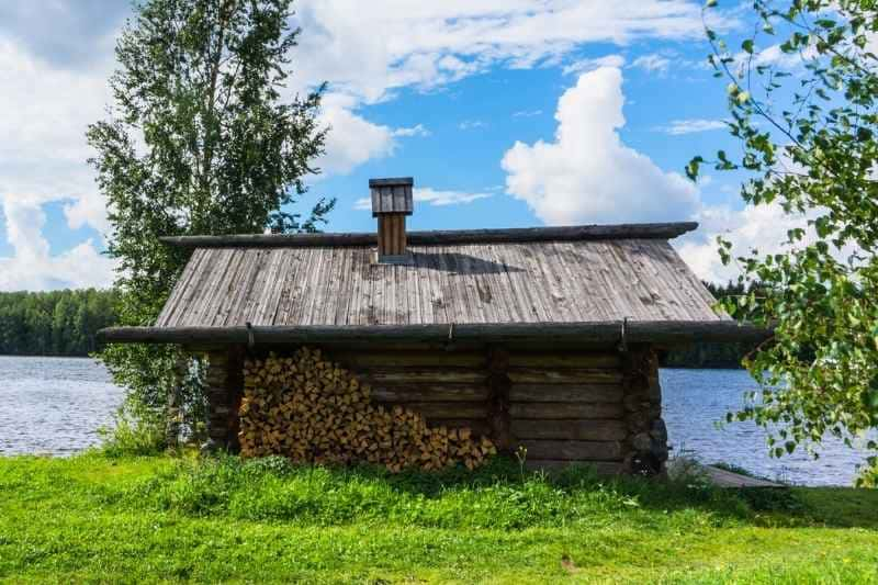 Weathered and Time-Worn Traditional Russian Banya, Showcasing the Enduring History of Saunas and Cultural Significance of Sauna Practices in the Region.