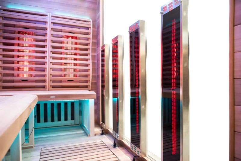 Modern full spectrum infrared sauna with advanced carbon heaters, showcasing the latest technology in sauna therapy.