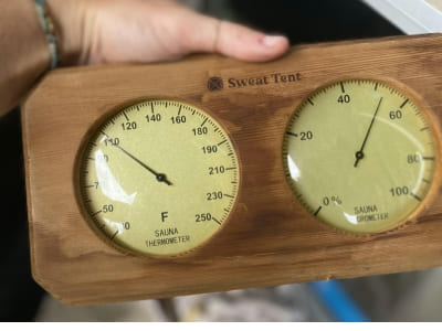 Wooden temperature and humidity gauge for Sweat Tent Portable Outdoor Sauna