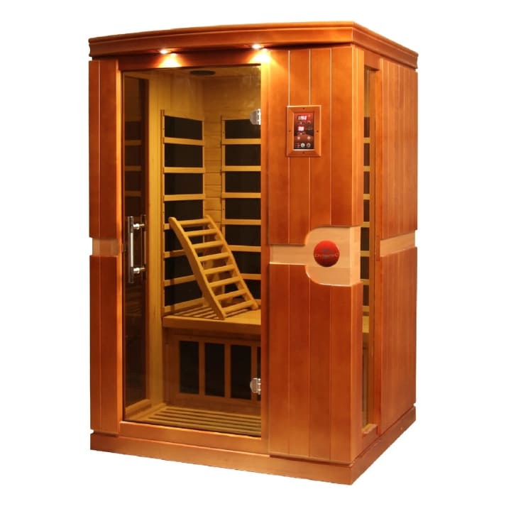 Dynamic Venice 2 person infrared sauna with ergonomic backrest, interior lighting and digital control panel