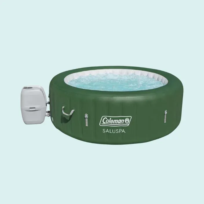 Coleman SaluSpa Inflatable Hot Tub against a blue background
